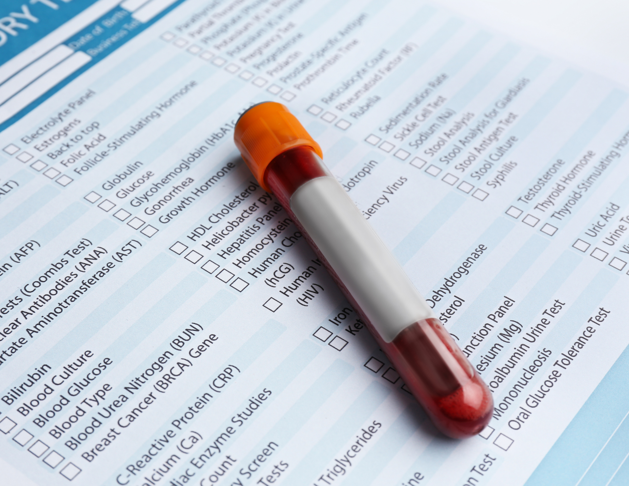 Professional Lab Test Form