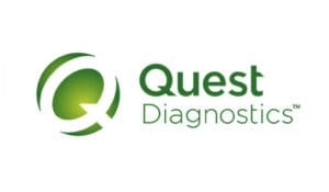 A green and white logo for quest diagnostics.